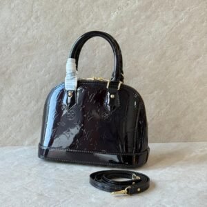 Louis Vuitton Alma BB Black Monogram Vernis Patent Leather Handbag - Dubai Luxury Items