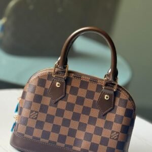 Louis Vuitton Alma BB Damier Ebene Canvas Leather Handbag - Dubai Luxury Items