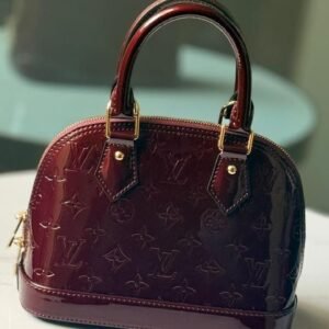 Louis Vuitton Alma BB Dark Red Monogram Vernis Handbags - Dubai Luxury Items