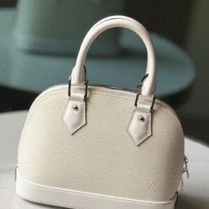 Louis Vuitton Alma BB Quartz White Epi Grained Leather Handbags - Dubai Luxury Items
