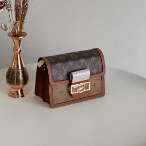 Louis Vuitton Dark Brown Monogram Reverse Canvas Mini Dauphine Bag - Dubai Luxury Items