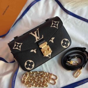 Louis Vuitton Pochette Métis East West Bicolor Monogram Empreinte Leather Bag - Dubai Luxury Items