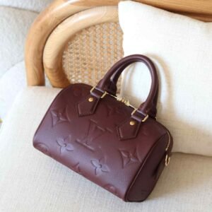 Louis Vuitton Speedy 20 Bandouliere Grenat Red Monogram Empreinte Handbag - Dubai Luxury Items