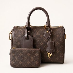 Louis Vuitton Speedy P9 Bandoulière 25 Coffee Bean Calfskin Monogram Handbag