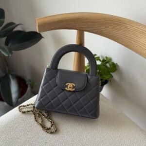 Shop Chanel Kelly Bag Mini Grey Calfskin | Dubai Fashion Items