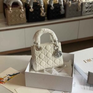 Shop Dior Lady Dior Mini Latte Calfskin Bag | Dubai Luxury Items