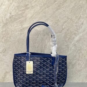 Shop Goyard Anjou Mini Tote Bag Blue Goyardine Canvas