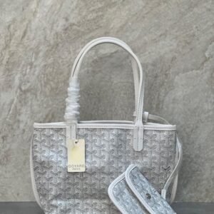 Shop Goyard Anjou Mini Tote Bag White Goyardine Canvas