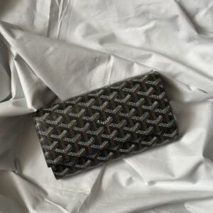 Shop Goyard Wallet Varenne Continental Black Canvas