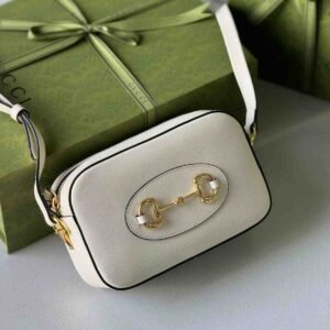 Shop Gucci Horsebit 1955 Small Shoulder Bag White Leather