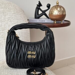 Shop Miu Miu Wander Bag Mini Black Matelassé Leather