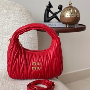 Shop Miu Miu Wander Bag Mini Red Matelassé Leather