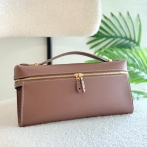 Shop Premium Loro Piana Burnt Tan Calfskin L29 Extra Clutch