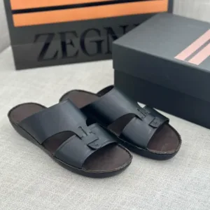 Zegna Cinghia Basilare Nappa Leather Slides - Luxury Master Copy Dubai